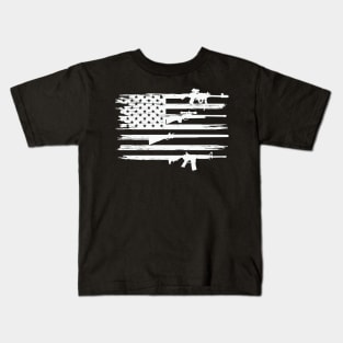 Us Veteran Guns Weapons Kids T-Shirt